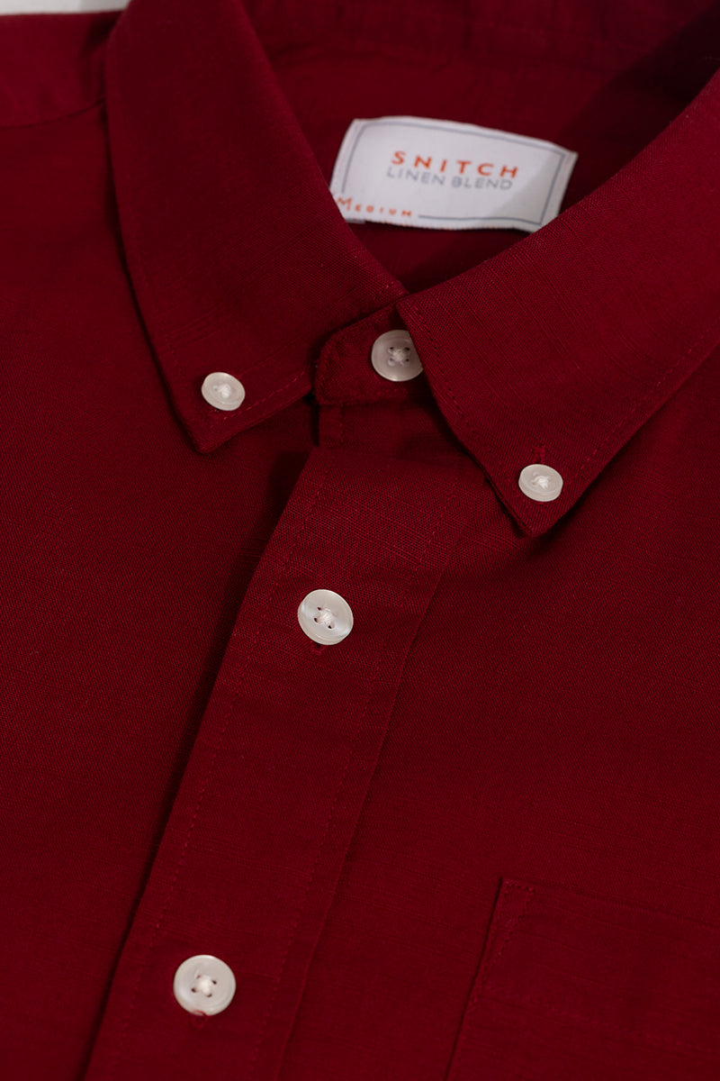 Linen Blend Red Shirt