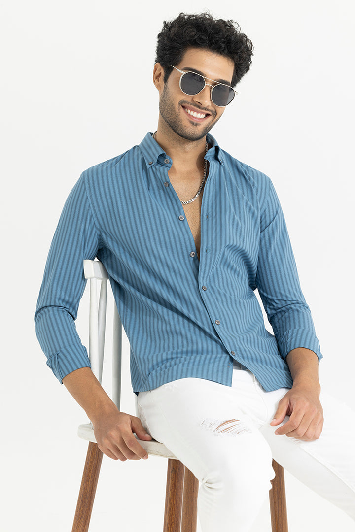 Cabana Stripes Blue Shirt