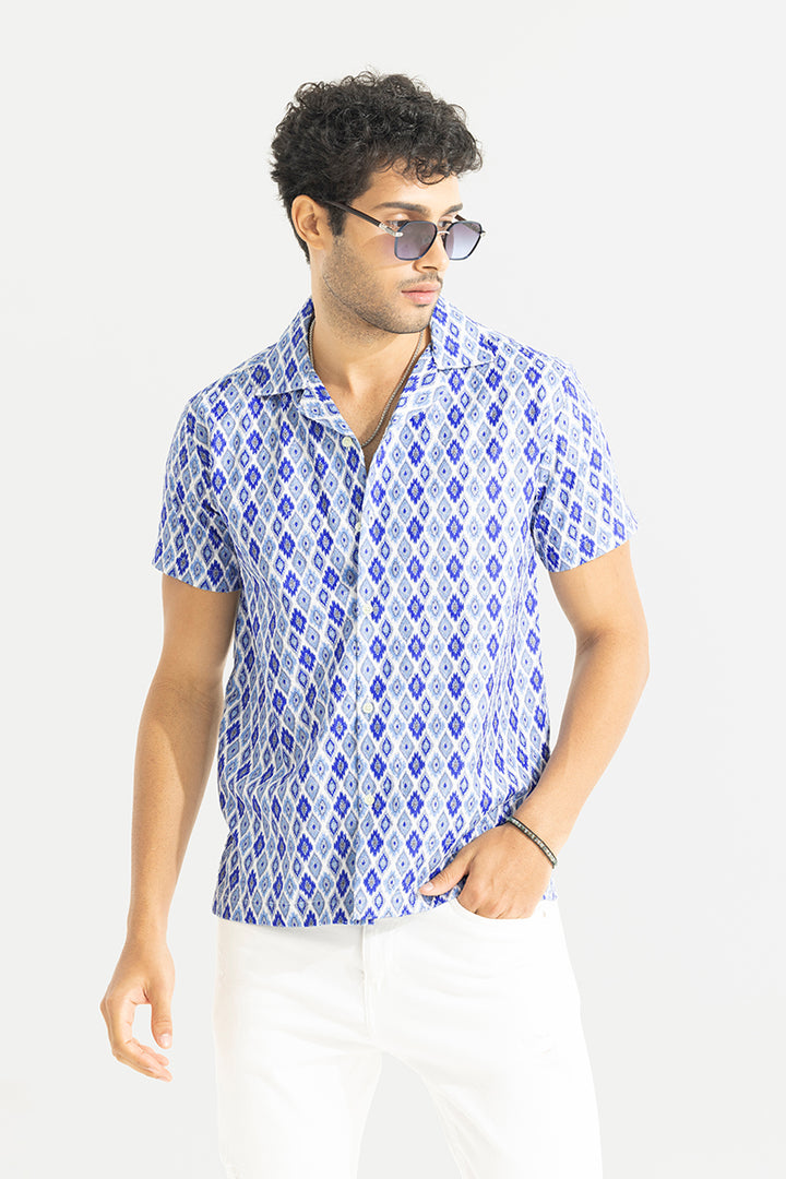 Windsor Blue Embroidery Shirt