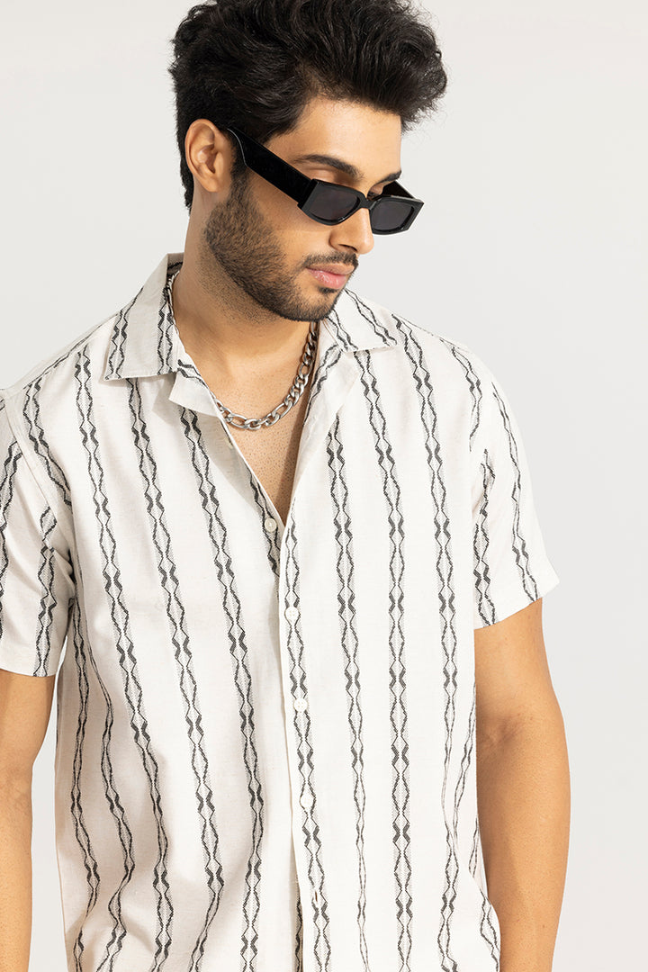 Twisty Lines Off-White Shirt