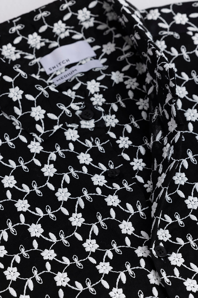 Kara Black Embroidery Shirt