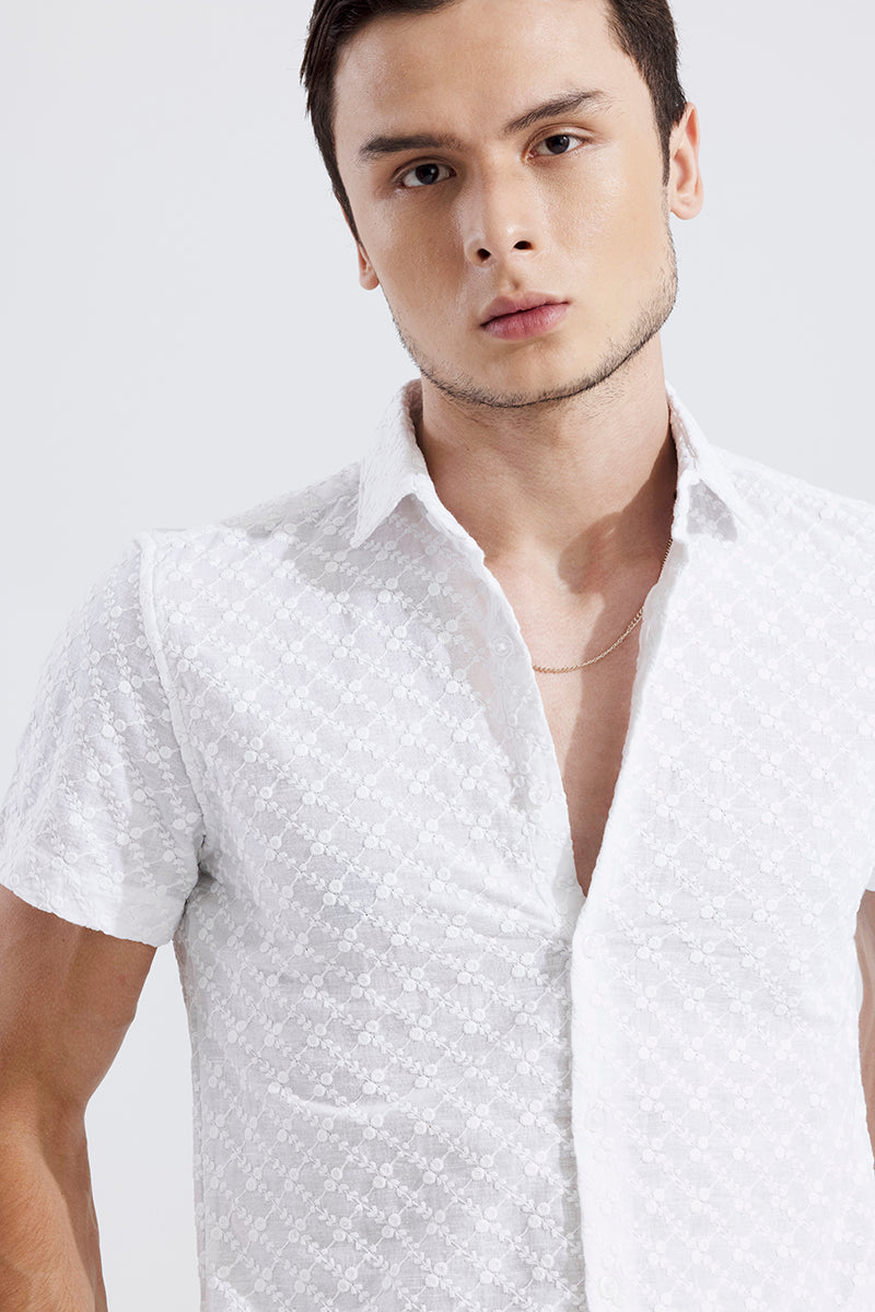 Two Spot White Embroidery Shirt