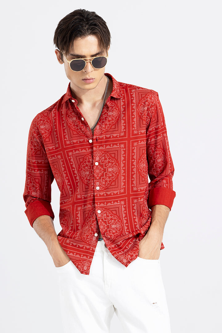 Poetry Paisley Red Shirt