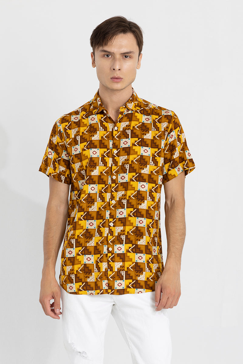 Square Dot Mustard Shirt
