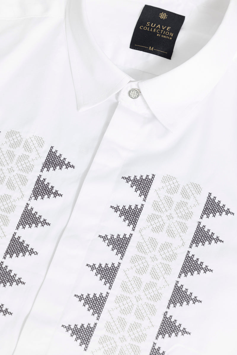 Verpine Embroidery White Shirt