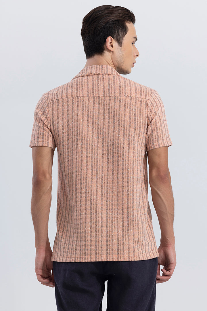 Blaze Stripe Peach Knitted Shirt