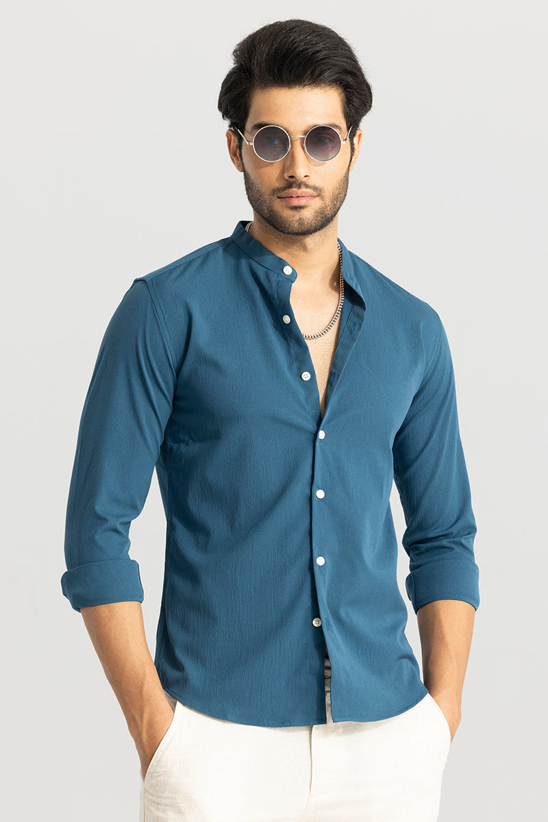 Buy Men's Evander Sapphire Blue Shirt Online | SNITCH