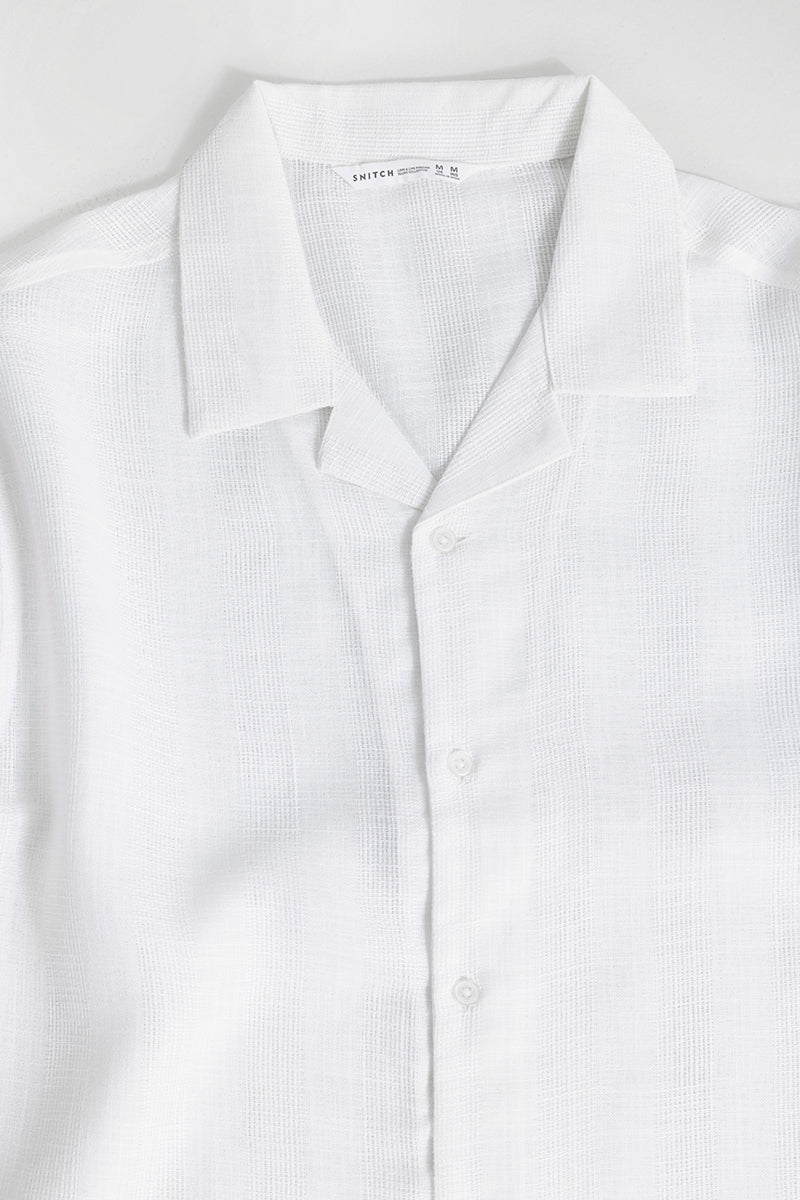 Sheer Tranquility White Oversized Shirt