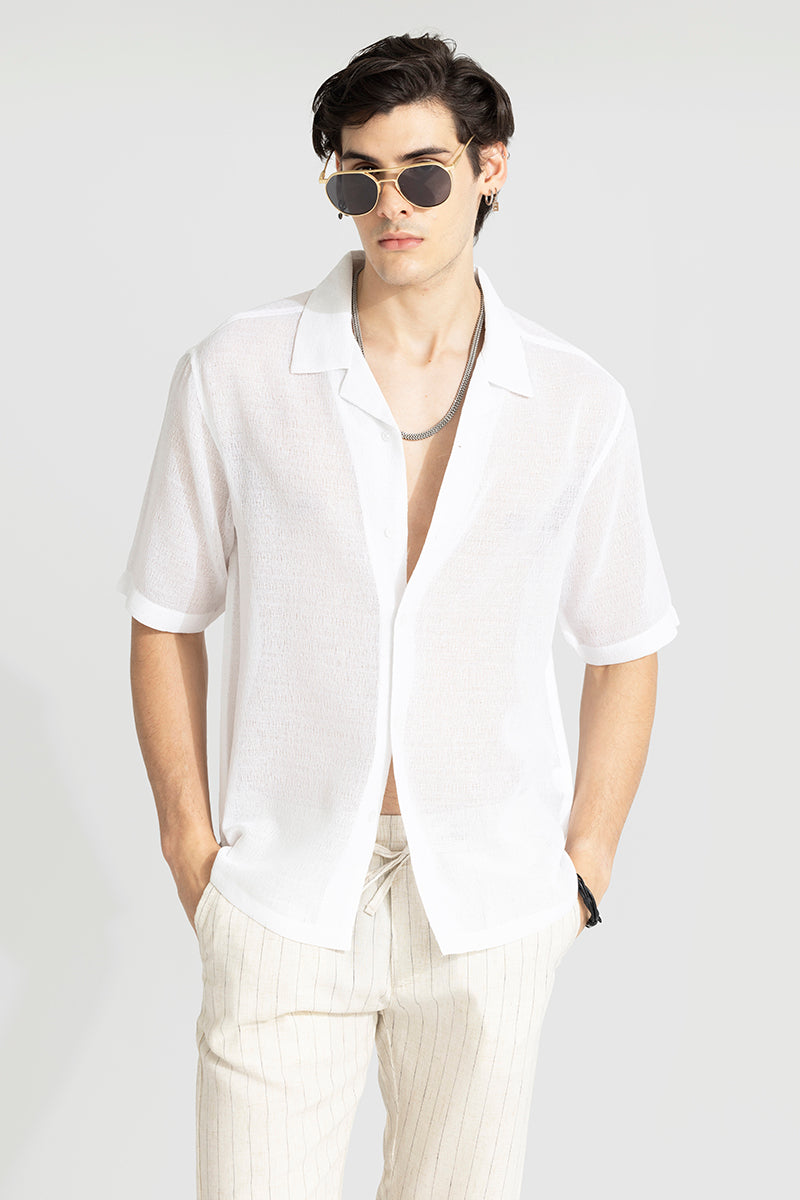 Sheer white top dress shirt