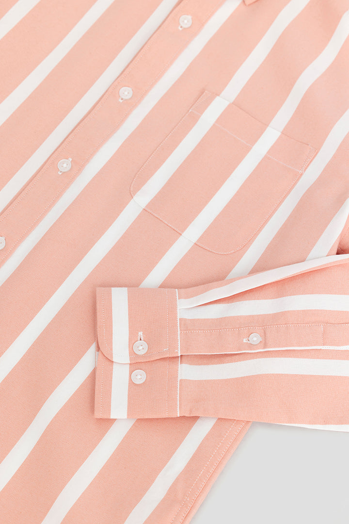 Pencil Stripe Peach Shirt