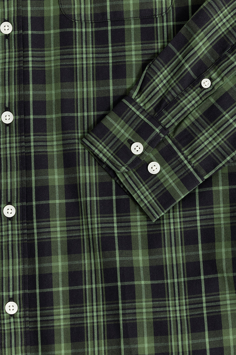 Buy Men's Modest Check Green Shirt Online | SNITCH