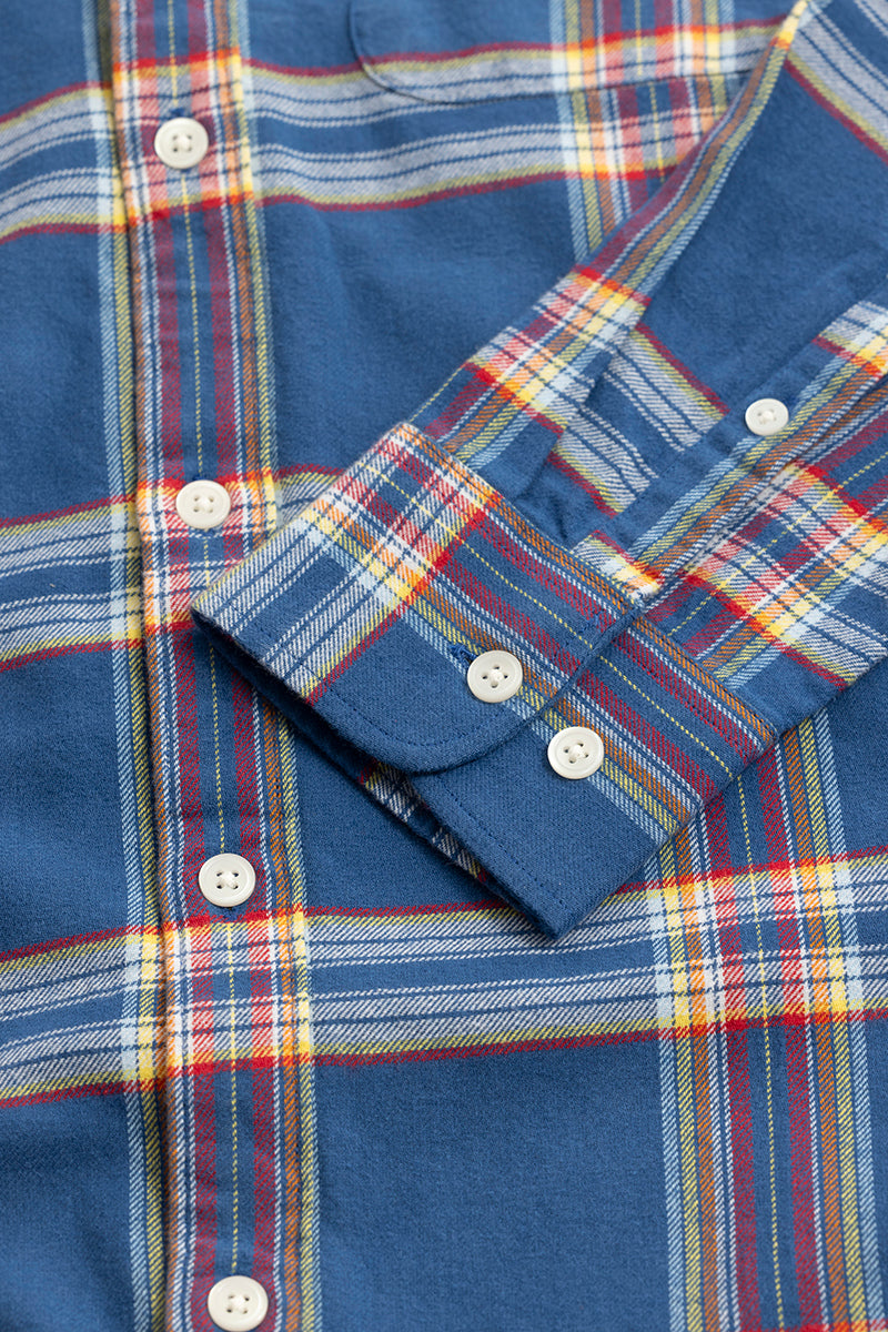 Plaid Vector Check Spruce Blue Shirt