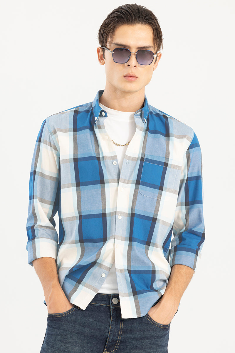 Buy Men's Broadline Check Blue Shirt Online | SNITCH