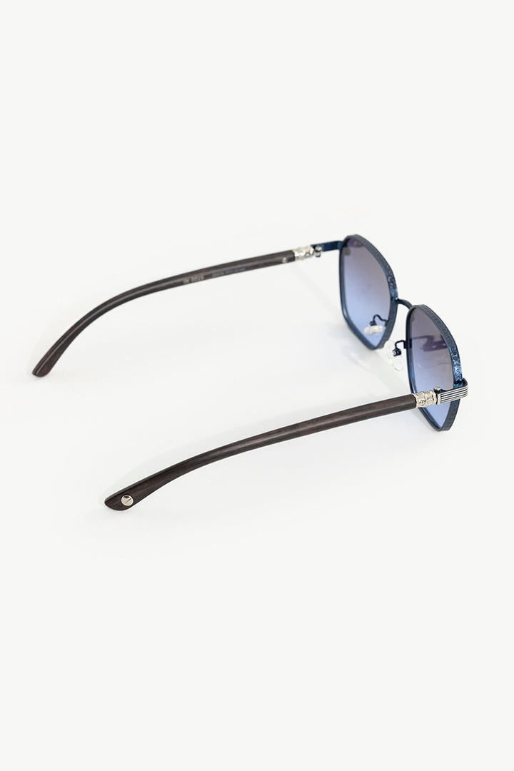 Square Metal Frame Gradient Blue Sunglasses