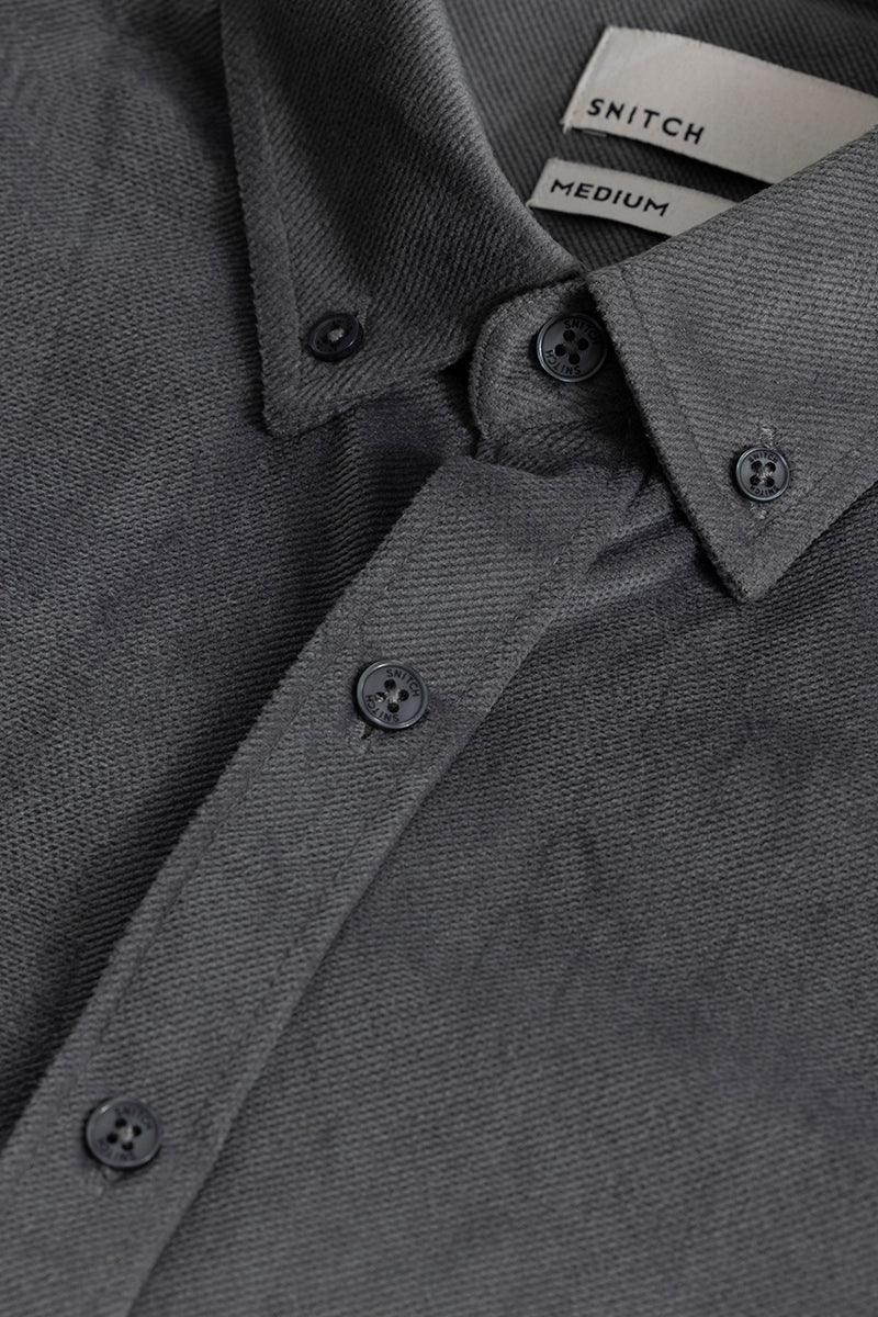 Buy Men's Suede Velvet Grey Shirt Online | SNITCH