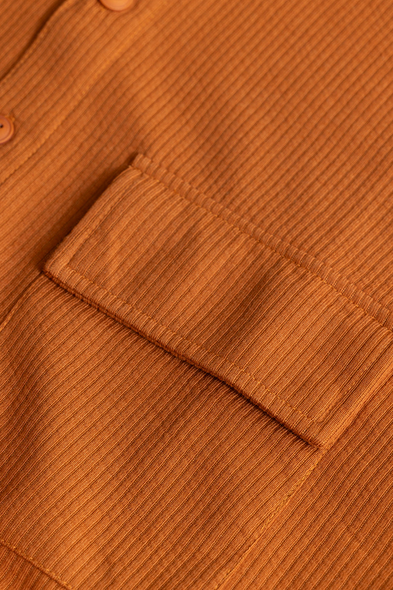TwinFlap Rustic Orange Oversized Shirt