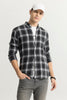 Quadric Charcoal Slate Black Flannel Check Shirt