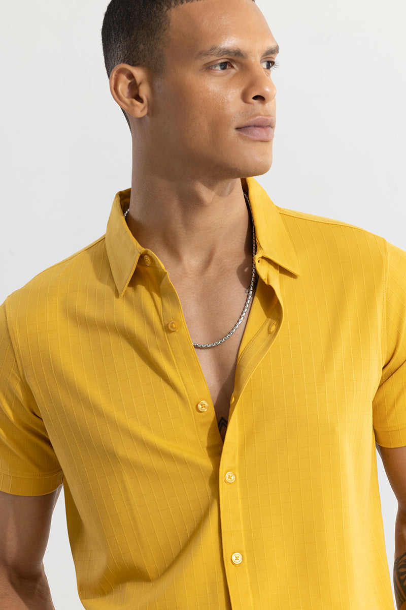 Buy Men s Mini Self Square Yellow Shirt Online SNITCH