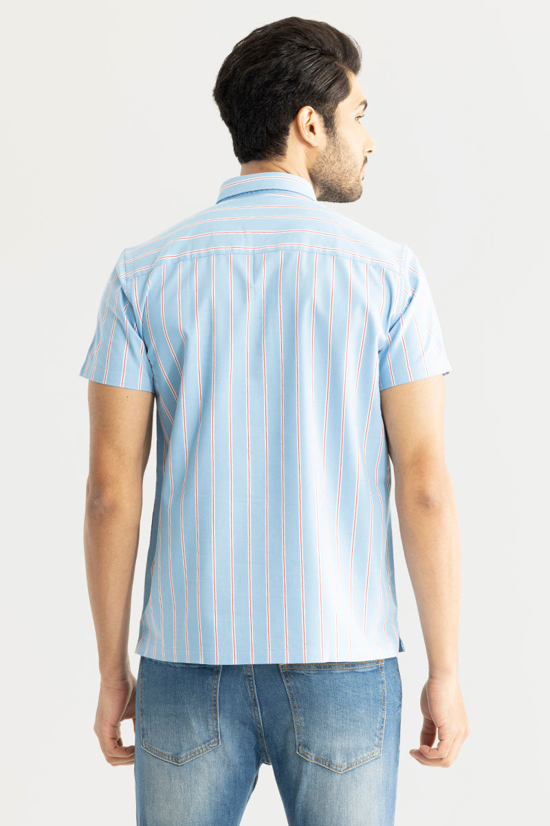 Sleek Stripe Blue Polo T-Shirt