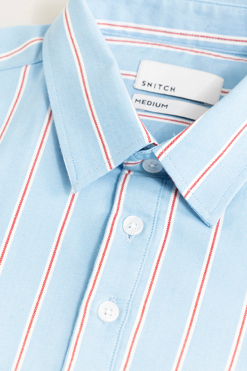 Sleek Stripe Blue Polo T-Shirt
