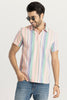Glaze Stripe Peach Polo T-Shirt