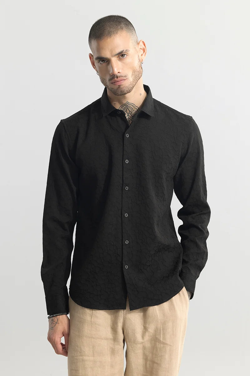 Buy Men's Scalptic Black Shirt Online | SNITCH