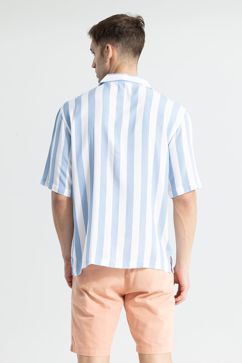 Stripple Stripe Blue Oversized Shirt