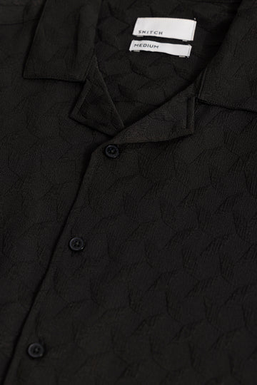Buy Men's Cross Diamond Textured Black Shirt Online | SNITCH