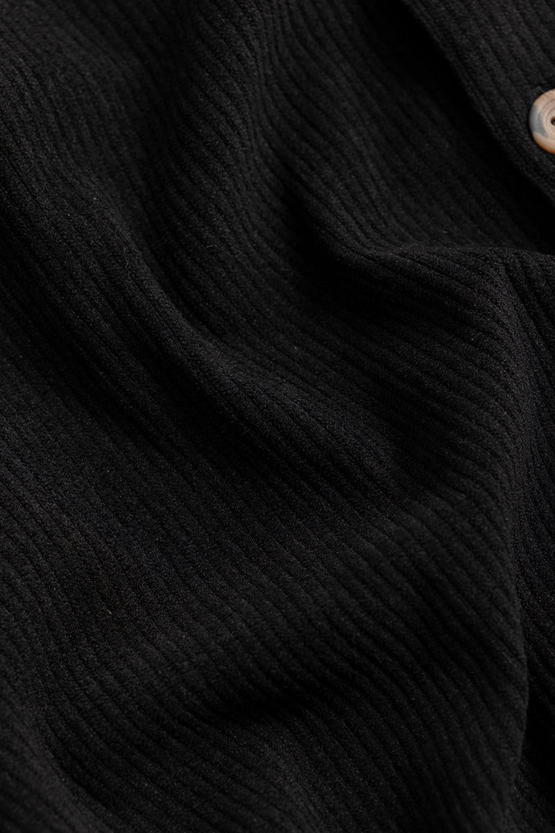 Cord Line Black Corduroy Shirt
