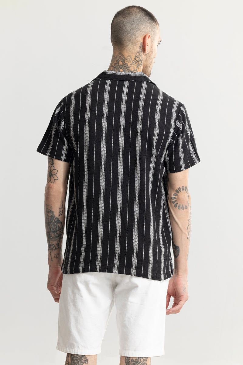 Buy Men's Stroke Stripe Black Shirt Online | SNITCH