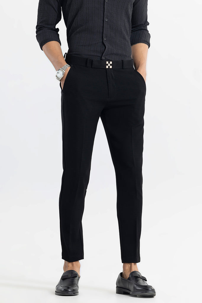 Check black pant outlet