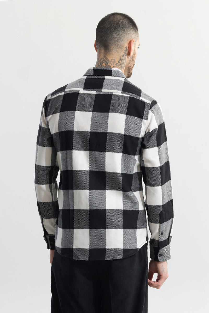 Buy Men's Grid Attire Black Checks Shirt Online | SNITCH