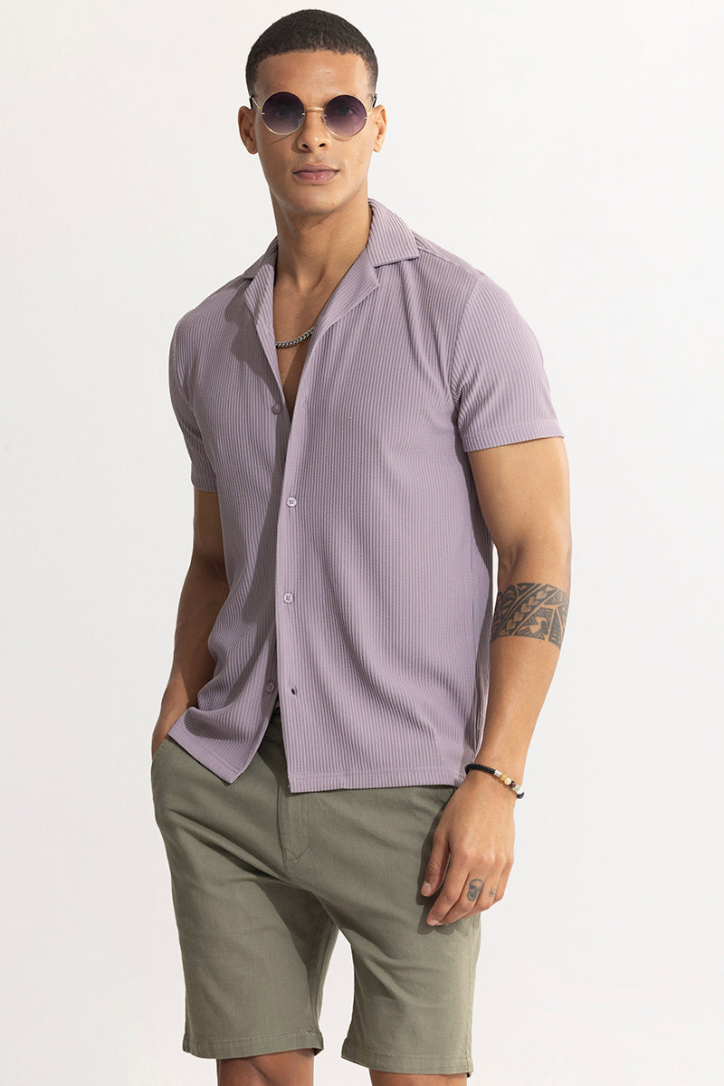 Buy Men's Parallel Rib Purple Shirt Online | SNITCH