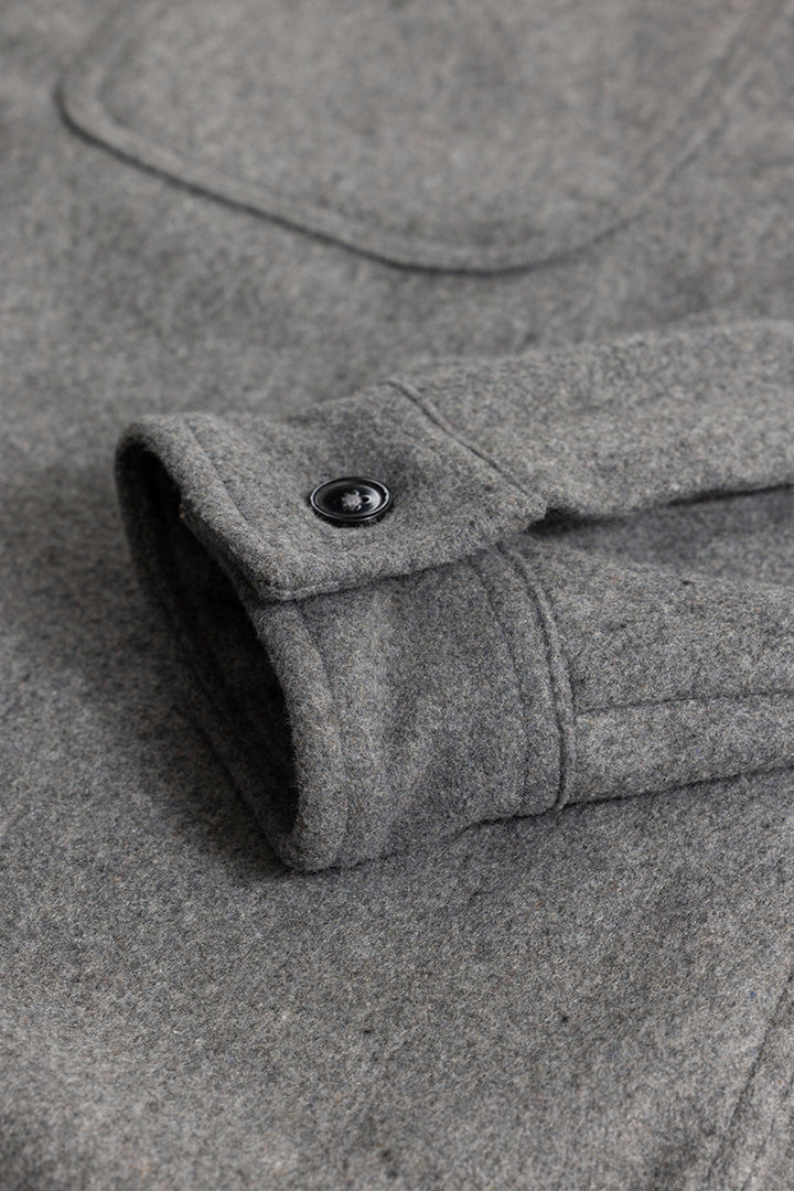 Inferno Ash Grey Wool Overshirt
