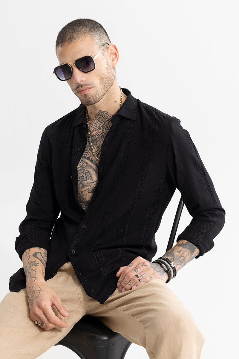 Buy Men's Multi Romb Black stripe Shirt Online | SNITCH
