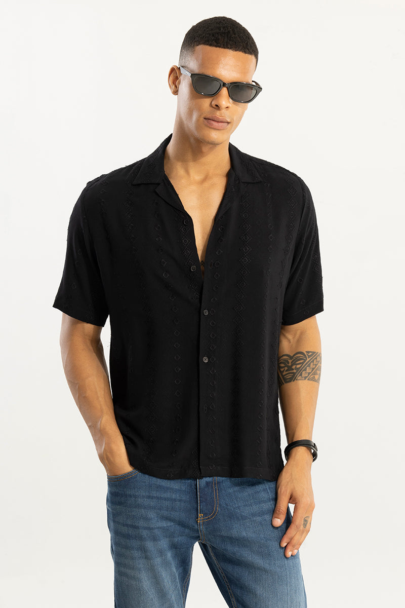 Buy Men's Dicut Black Stripe Shirt Online | SNITCH