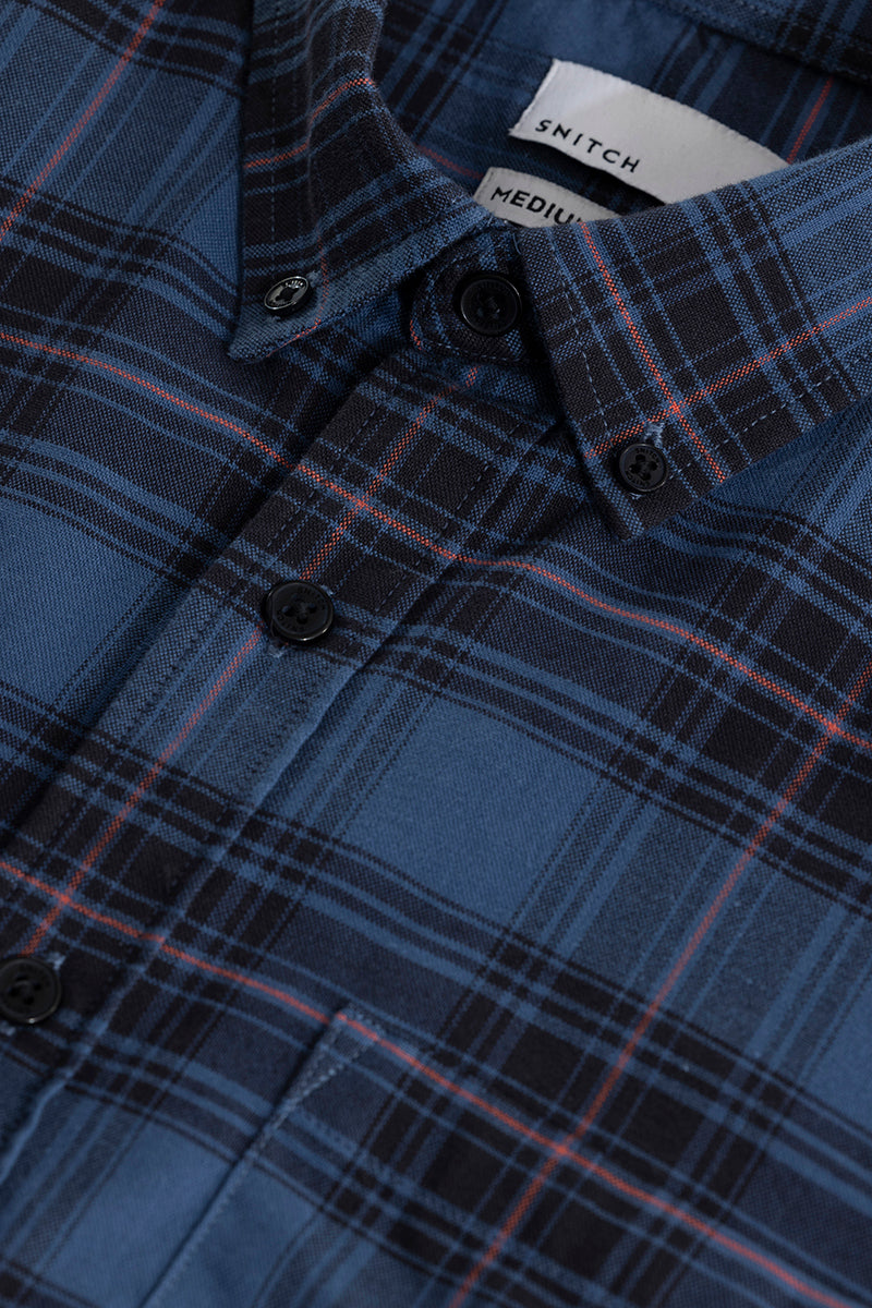 Buy Men's Tartan Twist Blue Checks Shirt Online | SNITCH