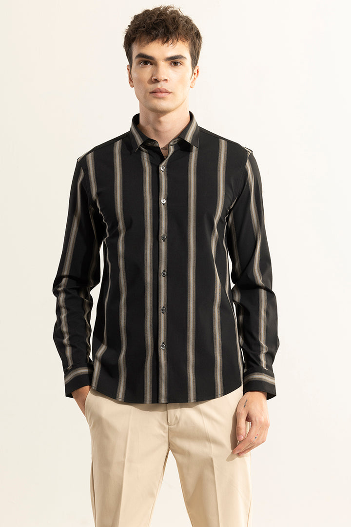 Urban Gold Stripe Black Giza Cotton Shirt