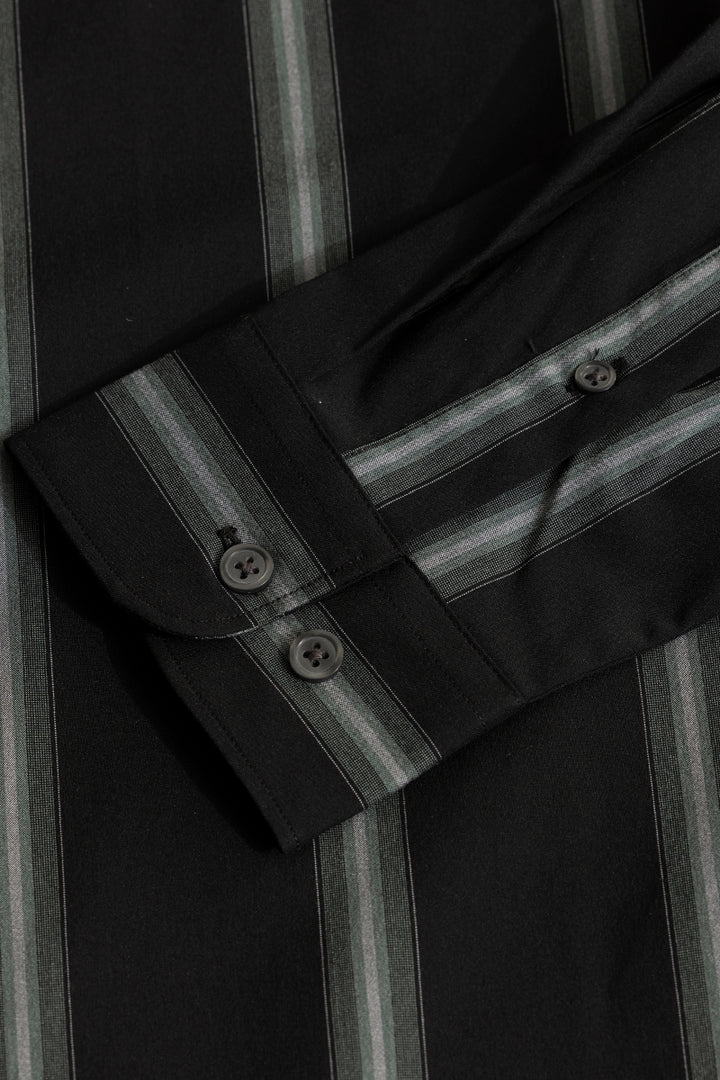 Urban Grey Stripe Black Giza Cotton Shirt