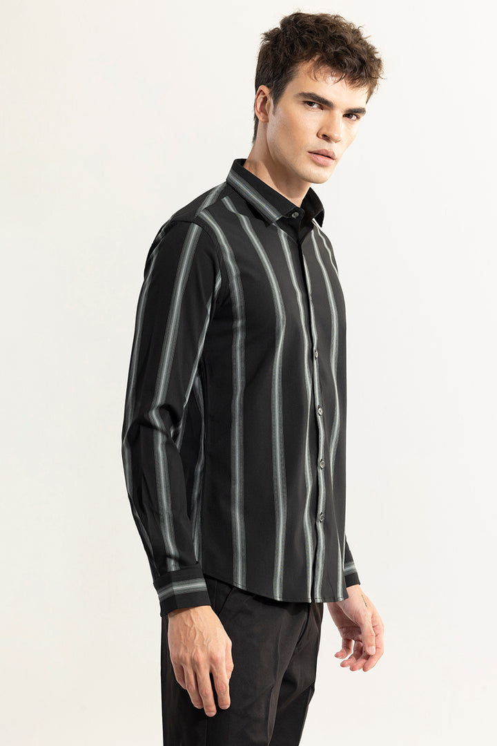 Urban Grey Stripe Black Giza Cotton Shirt