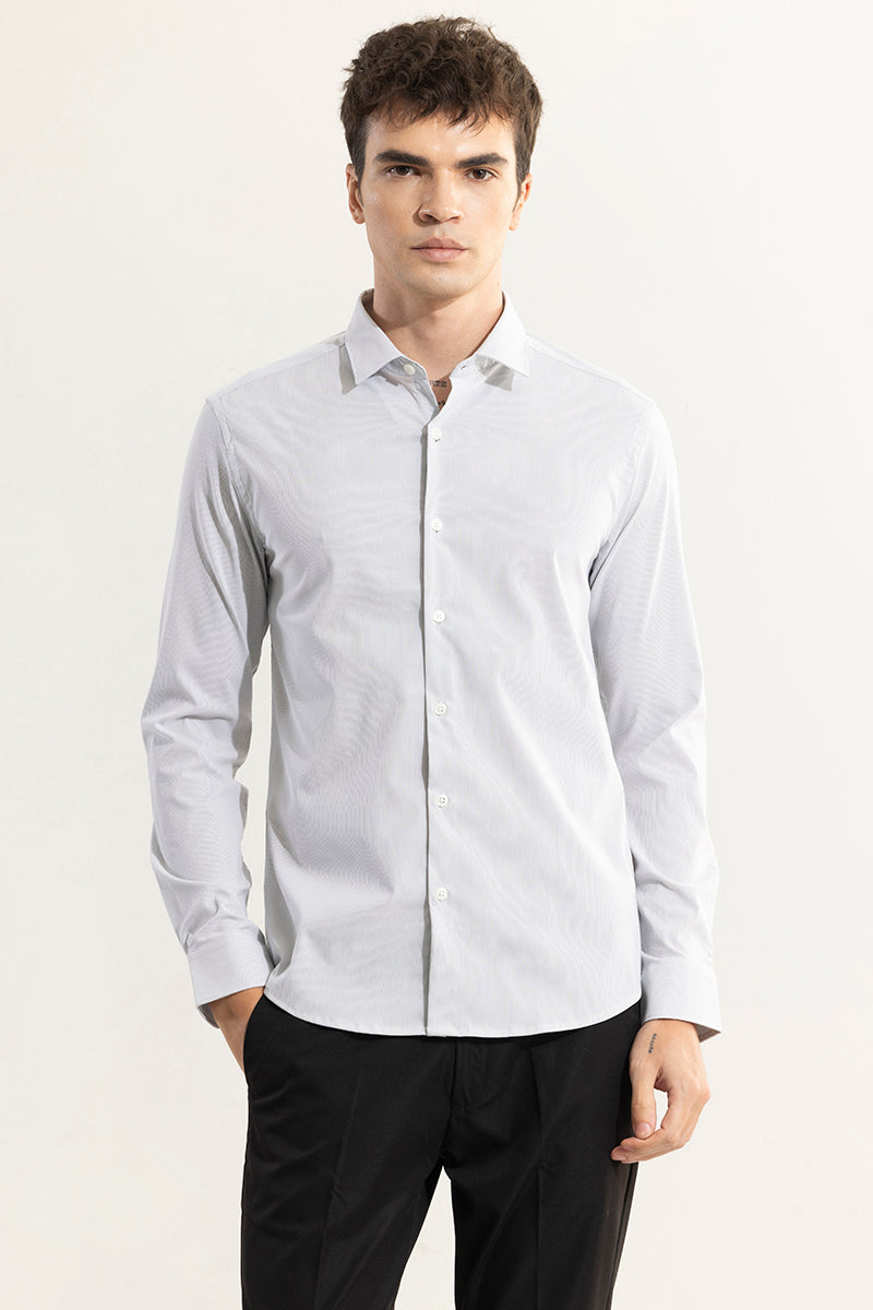 Mini Stripe Grey Giza Cotton Shirt
