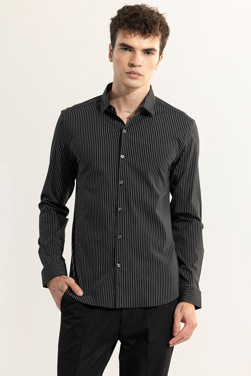 Vintage Line Black Giza Cotton Shirt