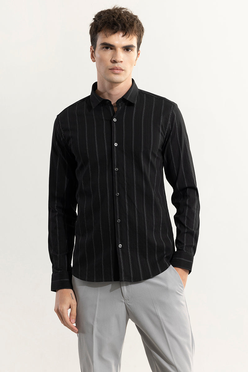 Inkwell Artistry Stripe Black Giza Cotton Shirt