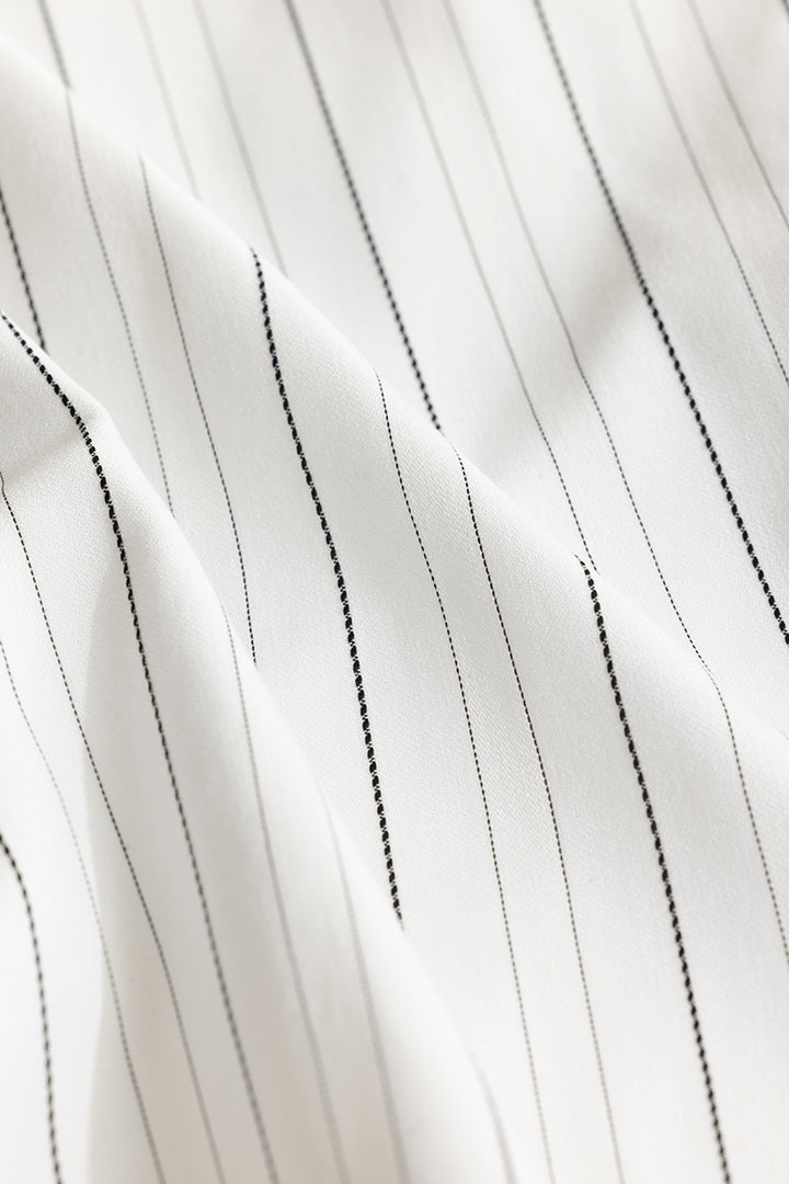 Arctic Stripe White Giza Cotton Shirt