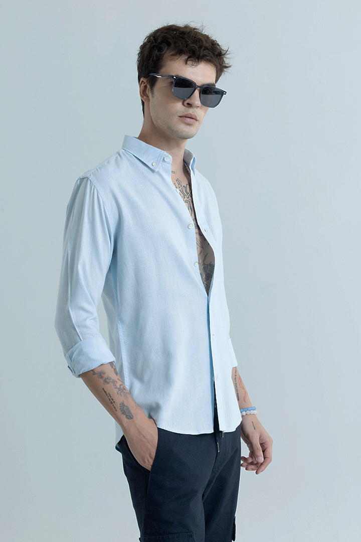 Sleek Style Plain Light Blue Shirt