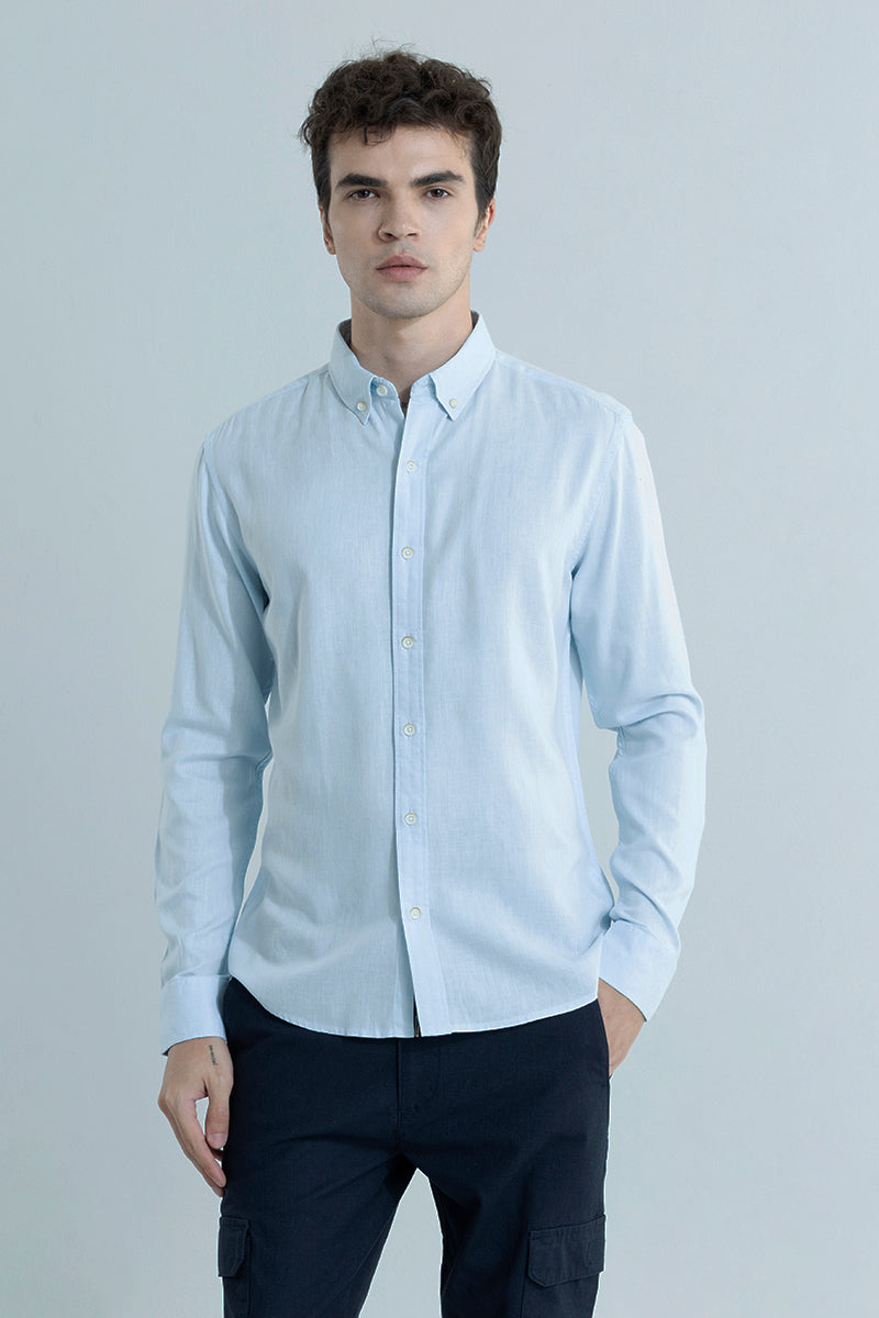 Sleek Style Plain Light Blue Shirt
