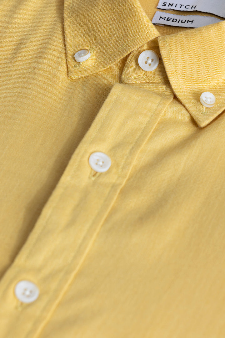 Sleek Style Plain Yellow Shirt