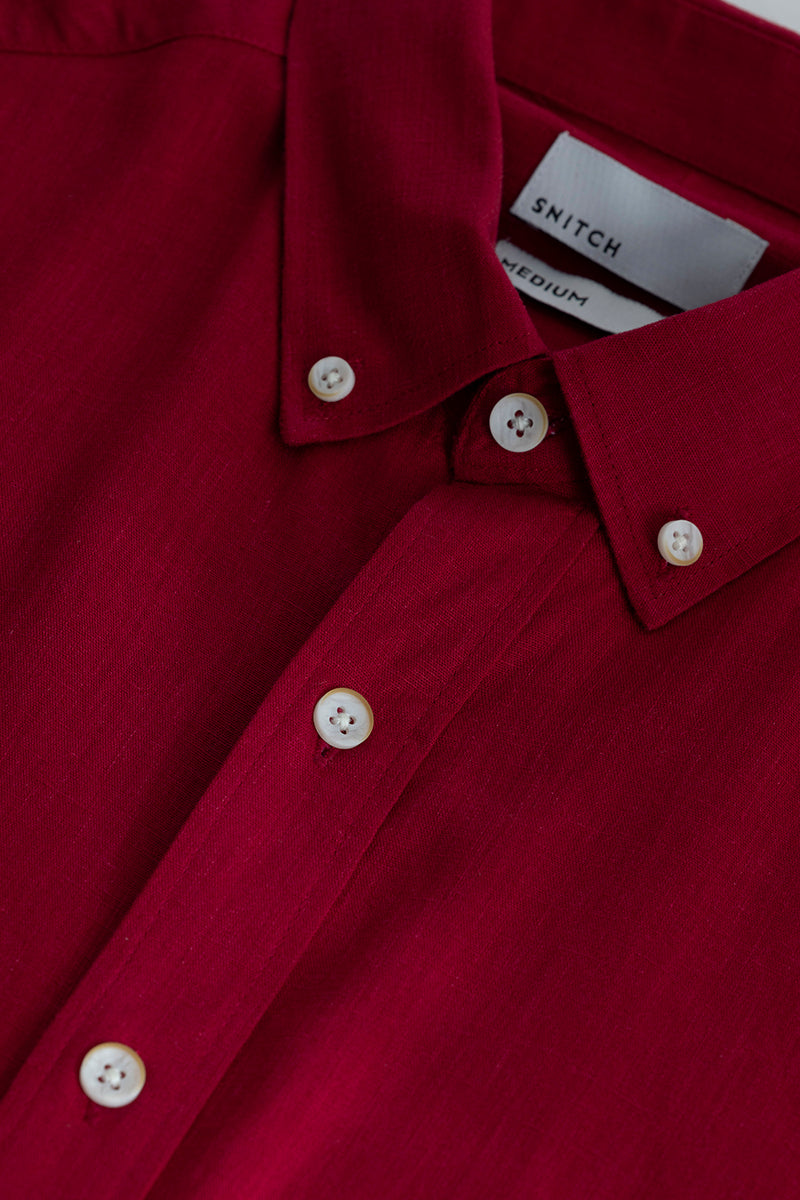 Sleek Style Plain Red Shirt