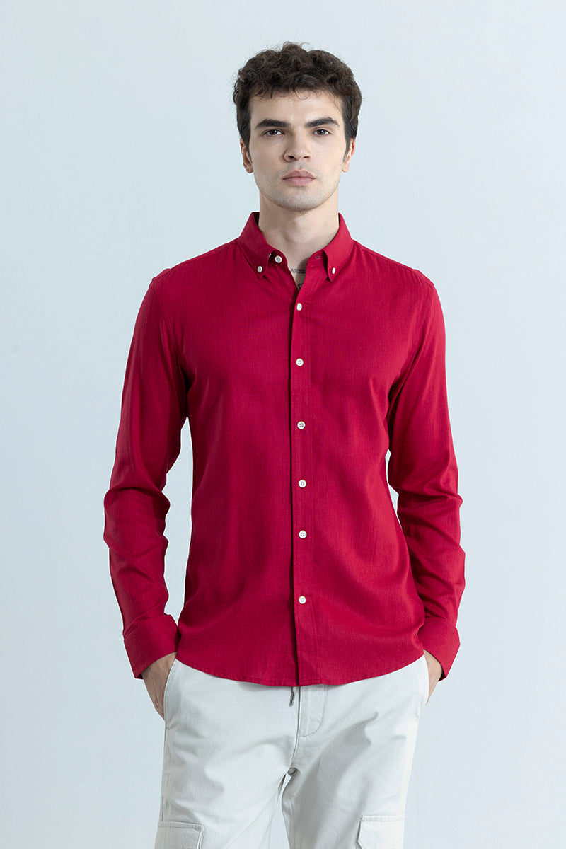 Sleek Style Plain Red Shirt