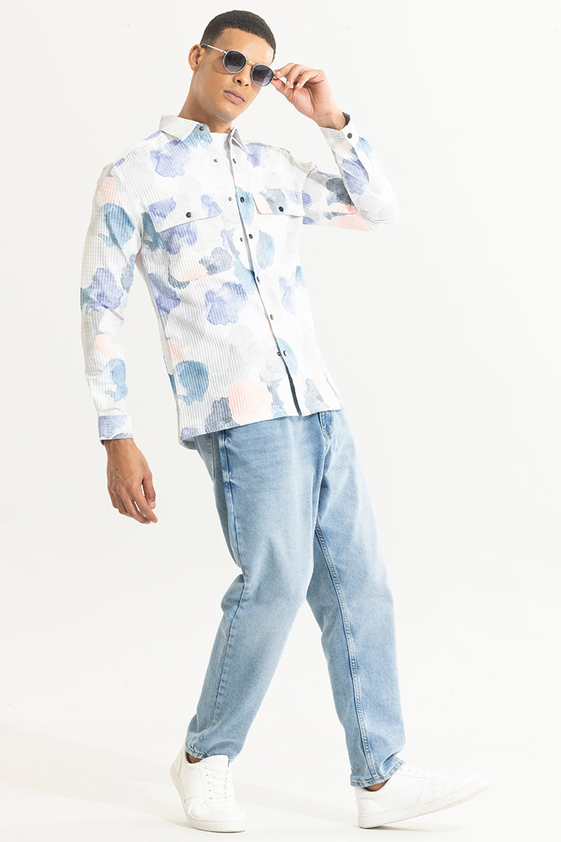 Floral Abstract White Shirt